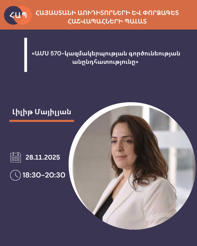 ՇՄԶ-«ԱՄՍ 570 – Կազմակերպության գործունեության անընդհատությունը (փոփոխված 2024թ.)»